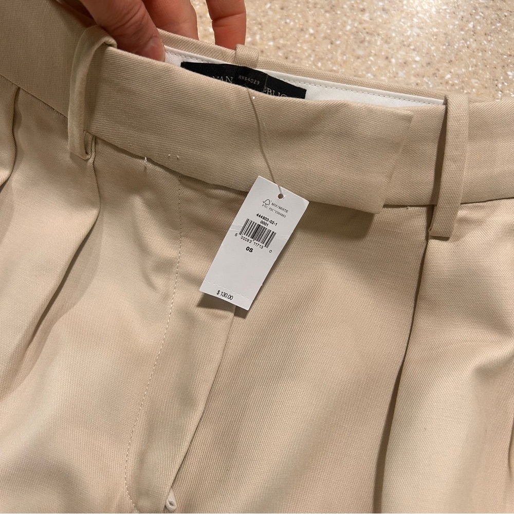 NWT Banana Republic Cruise wide leg pant in light khaki - Size 0S - Picture 4 of 9